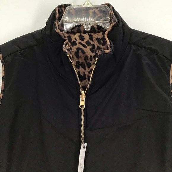 Talbots Reversible Quilted Vest Leopard/Black NWT Classic Winter Career Size 1XP - Picture 13 of 13